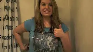 Fully clothed shower girl
