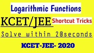 KCET JEE Shortcut tricks 2020|KCET 2020|Logarithmic derivatives tricks 2020