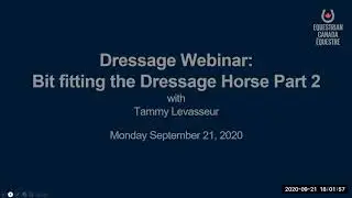 Dressage webinar: Bit Fitting the Dressage Horse, Part 2