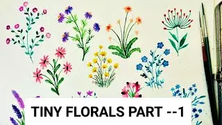 5 Quick and Easy Flowers #watercolor#art#painting#viralvideo#youtubevideo#sibanisartisticstudio#easy