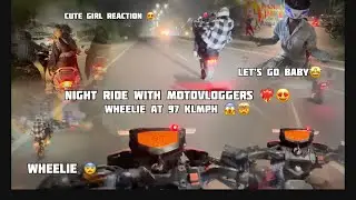 Reaction😍/night rider with Motovloggers/97 klmph🤩@psychrider05@sameer_chotu_vlogs