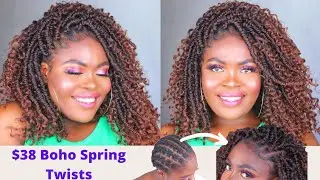 WOW! 🔥 $38 BOHO WAVY BOMB CROCHET HAIR / Versatile Braid Pattern! Spring Twists ft Goodear Hair