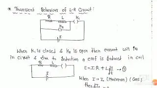 Transient Behaviour of L- R Circuit.