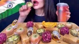 ASMR INDIAN SWEETS MUKBANG (No Talking) EATING SOUNDS