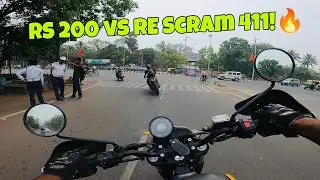 ROYAL ENFIELD HIMALAYAN SCRAM 411 vs RS 200 STREET RACE | CLOSE CALLS | ROHAN VLOGS