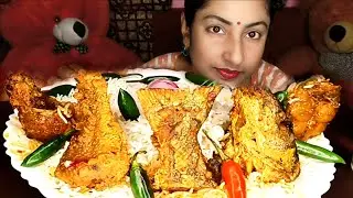 SPICY 🔥AAR TANGRA FISH BHOLA FISH CURRY BASMATI RICE EATING BENGALI TRADITIONAL LUNCH MUKBANG ASMR 