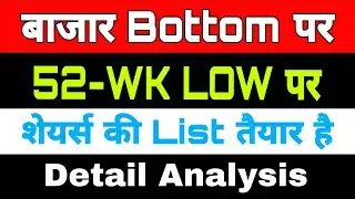 बाजार Bottom पर 52-WK LOW की List तैयार है | share market latest update |