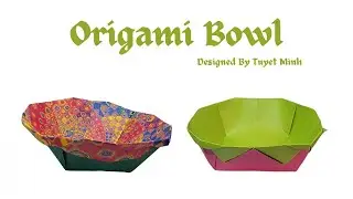 How To Fold Origami Bowl. Easy Paper Container. Easy Origami Tutorial.