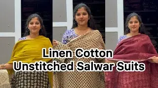 Linen Cotton Unstitched Salwar Suits@Eza_fabz