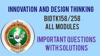 Innovation and Design Thinking vtu important questions with answers|BIDTK158/258| #vtu #engineering 