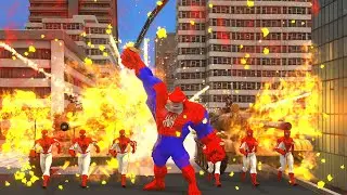 venom bandits attack bank spiderman and his soldiers defend it spiderman vs venom vs spidersharks(2)
