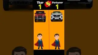 Thar 🆚 Fortuner ❓ Comparison between thar and fortuner #shorts #viral #trendingshorts #youtube