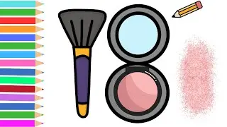 How to draw makeup kit | makeup brush and blush | makeup kit | makeup brush drawing ​⁠@Drawgics