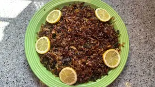 Lebanese Style Chicory with Fried Onions and Garlic / Cikória