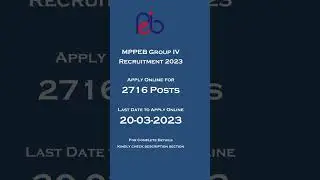 MPPEB Group IV Recruitment 2023 &ndash; Apply Online for 2716 Posts