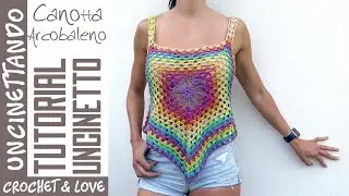 Tutorial Uncinetto - Canotta con 2 Mattonelle Pentagonali in tutte le Taglie
