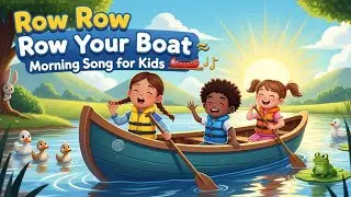 Row Row Row Your Boat 🛶 Morning Song for Kids | Cat & Dog River Adventure I Nursery Rhymes