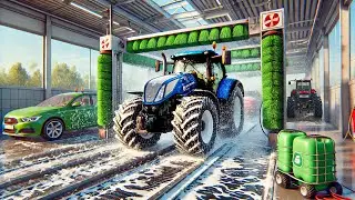 Tracteurs Très Sales Passent au Car Wash Automatique et sont Méconnaissables | Farming Simulator 25