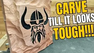 Power Carving A TOUGH Viking Sign