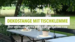 Im Webshop | Dekostange mit Tischklemme | ausziehbar | 140 - 250 x 90 cm | schwarz