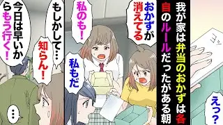【漫画】小食夫と中学生の娘２人とで『弁当のおかずは自分で用意する』ルールで上手くやってたが、ある日突然食い尽くし男になった夫「俺の金で買った物を食って何が悪い！」→病院に連れてったら…【マンガ動画】