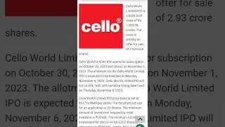 Cello World Limited IPO (Cello World Limited IPO) Detail GMP #ipo #gmp #ipogmp #stockmarket
