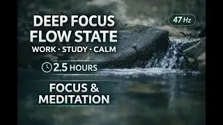 Deep Focus Water Flow &ndash; 2.5 Hours of Calm Ambience for Work, Study & Meditation (47 Hz)
