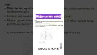 Miejsce zerowe funkcji klasa 1 #matematyka #funkcje #dc