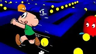 CEBOLINHA ENTRA NO JOGO DO PAC MAN!