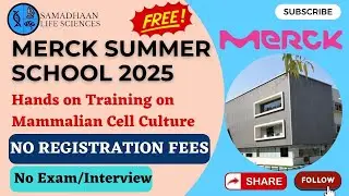 Merck Summer School 2025 | Free Hands-On Training in Mammalian Cell Culture