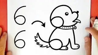 Cómo dibujar un PERRO KAWAII con el NÚMERO 66