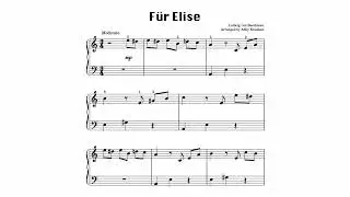 SIMPLIFIED Fur Elise | Easy Piano Sheet Music