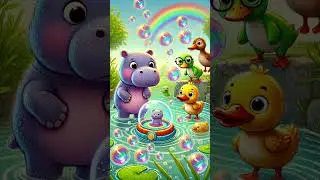 🌈🐮Bobo the little hippo and the magical rainbow pool