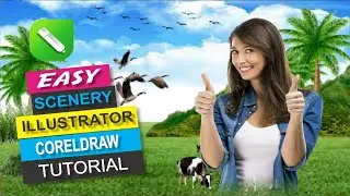 Easy Scenery Design🔥#tutorial #mrhowsenior #coreldraw