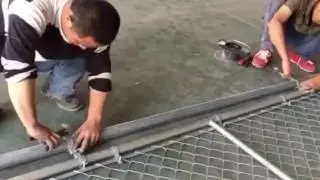 The chain link fence gate  installation