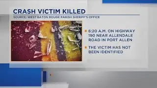 Sheriff: 1 dead after vehicle hits back of commercial truck in West Baton Rouge Parish
