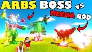 ARBS BOSS vs MECHA GOD and TURTLE CASTLE SHINCHAN and CHOP in ANIMAL REVOLT BATTLE SIMULATOR