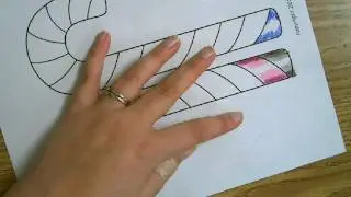 2D Optical Illusion Candy Cane Coloring