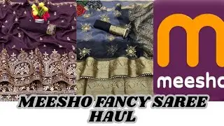 Meesho fancy saree haul@meeshoapp/saree review/meesho shopping haul