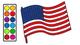 How To Draw USA Flag Coloring Pages For Children | Easy To Draw American Flag