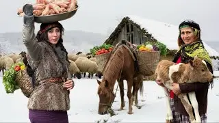 A Snowy Village Day | Cooking Traditional Ash in Winter