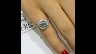 Round Brilliant cut Diamond Engagement Ring in Cushion Halo