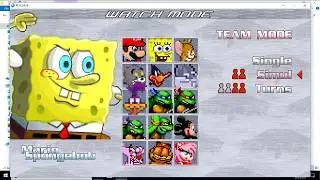 My gameplay MUGEN Spongebob and Mario against all