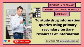 To study drug information queries using primary / secondary / tertiary resources of information