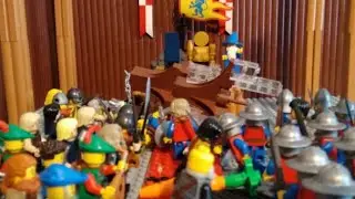lego medieval castle army battle black Falcon Viking Lion knights throne room stop motion animation