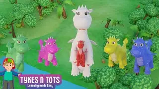 Five Little Dragons Song for Kids | Colorful Flying Dragons Exploring the World #kidsvideo #kidssong