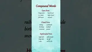 Three Types of Compound Words #english #vocabulary #words #shorts #shortvideo