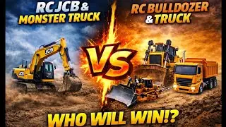 RC JCB VS Bulldozer & Track Power Test 😱😳Who will win..?//Remote control JCB and Truck//