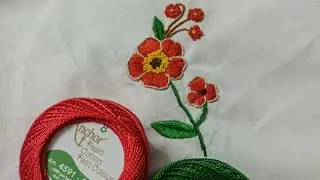 flower embroidery | satin stitch | stem stitch | fishbone stitch | back whipped stitch| french knot