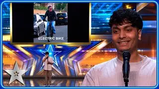 Harshith impersonates Simon Cowell's ELECTRIC BIKE! | Auditions | BGT 2025